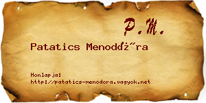 Patatics Menodóra névjegykártya